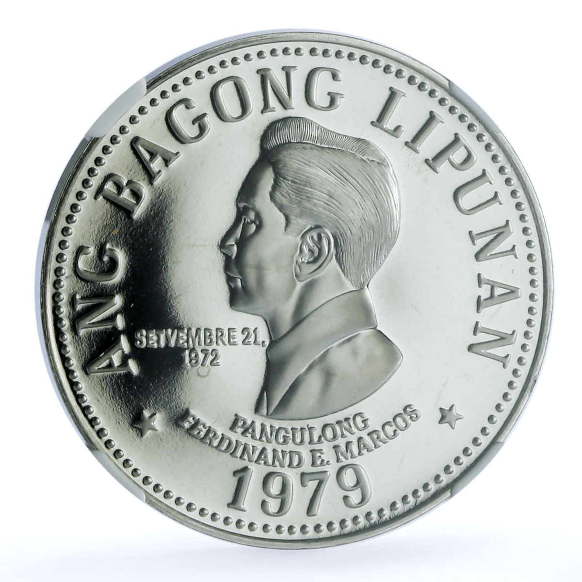 Philippines 5 piso Marcos New Society KM-210.2 PF 68 NGC nickel coin 1975 Philippines 5 piso Marcos New Society KM-210.2 PF 68 NGC nickel coin 1975