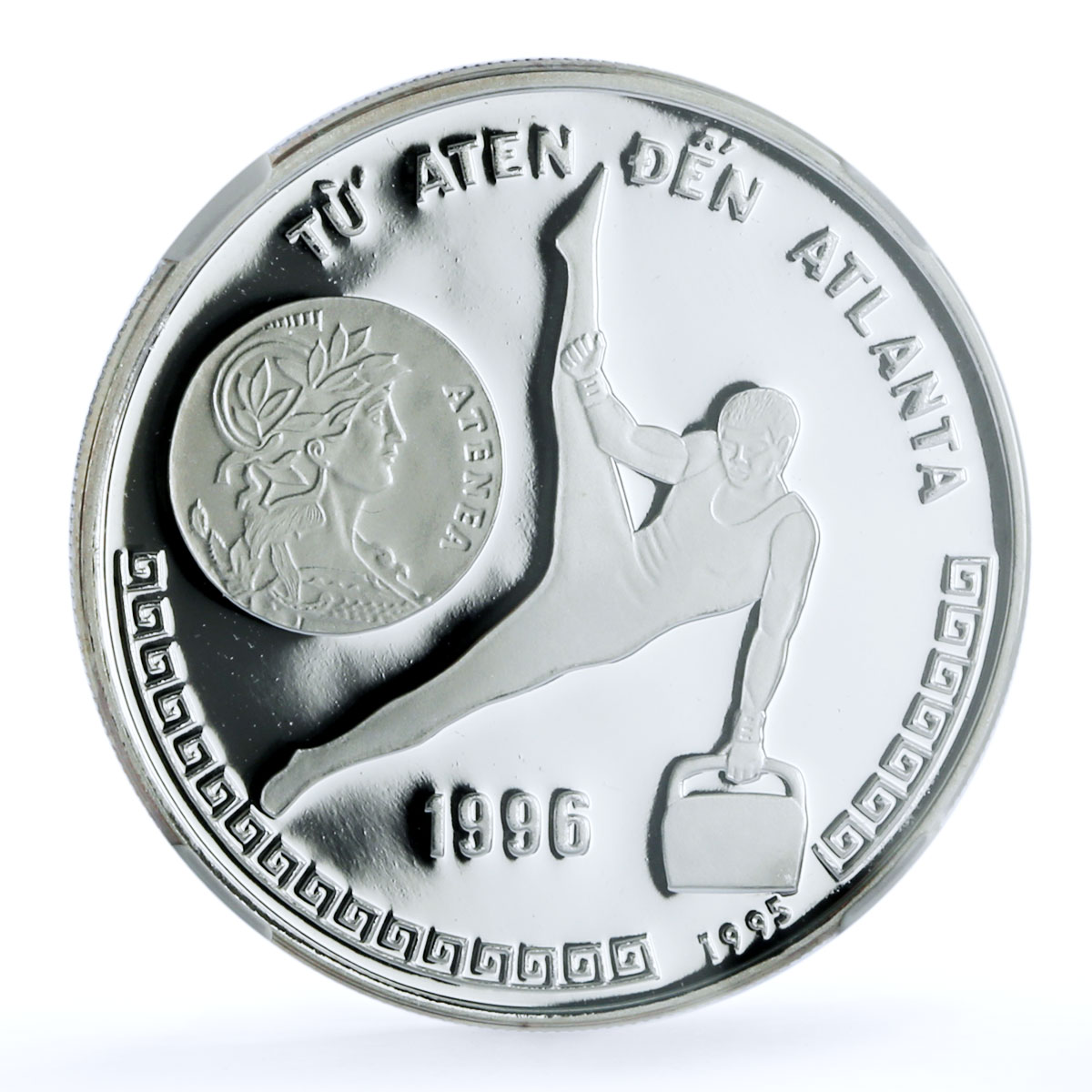 Vietnam 100 dong Gymnast Atlanta Olympics KM-47 PF 69 NGC silver coin 1995 Vietnam 100 dong Gymnast Atlanta Olympics KM-47 PF 69 NGC silver coin 1995