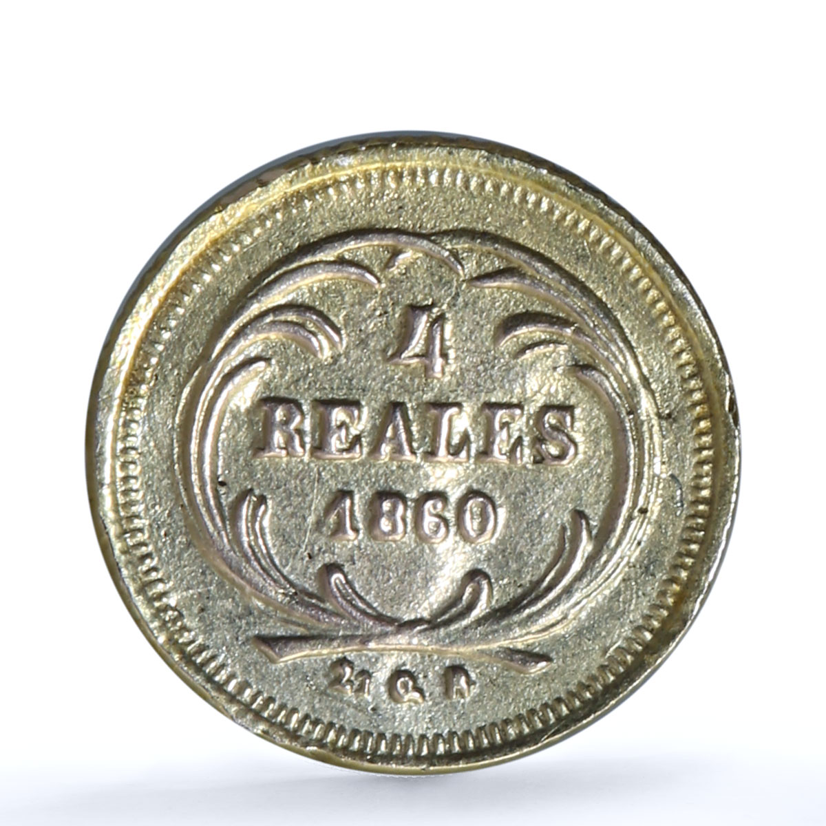 Guatemala 4 reales Rafael Carrera Cuatro KM-135 gold coin 1860 R