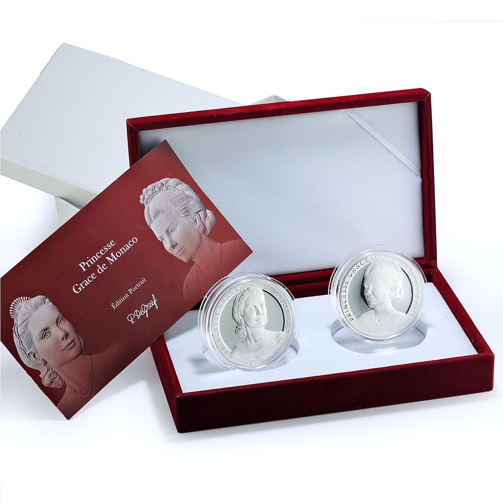 Guinea 1500 francs x 2 Set Princess Grace Monaco 5 oz proof silver coins 2022 Guinea 1500 francs x 2 Set Princess Grace Monaco 5 oz proof silver coins 2022