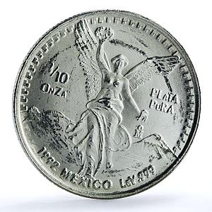 Mexico 1/10 onza Libertad Angel of Independence KM-543 Bullion silver coin 1992