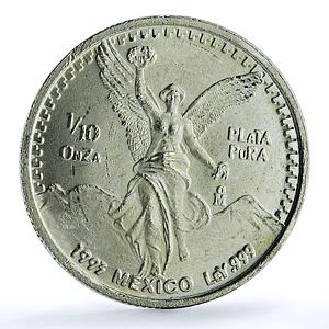 Mexico 1/10 onza Libertad Angel of Independence KM-543 Bullion silver coin 1993