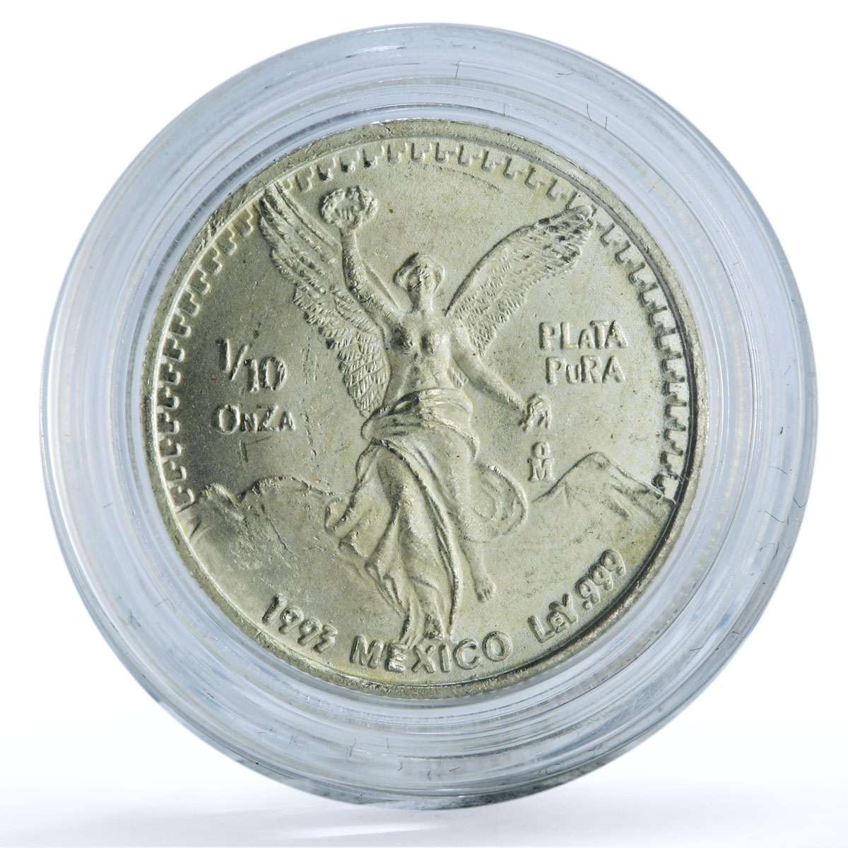 Mexico 1/10 onza Libertad Angel of Independence KM-543 Bullion silver coin 1993