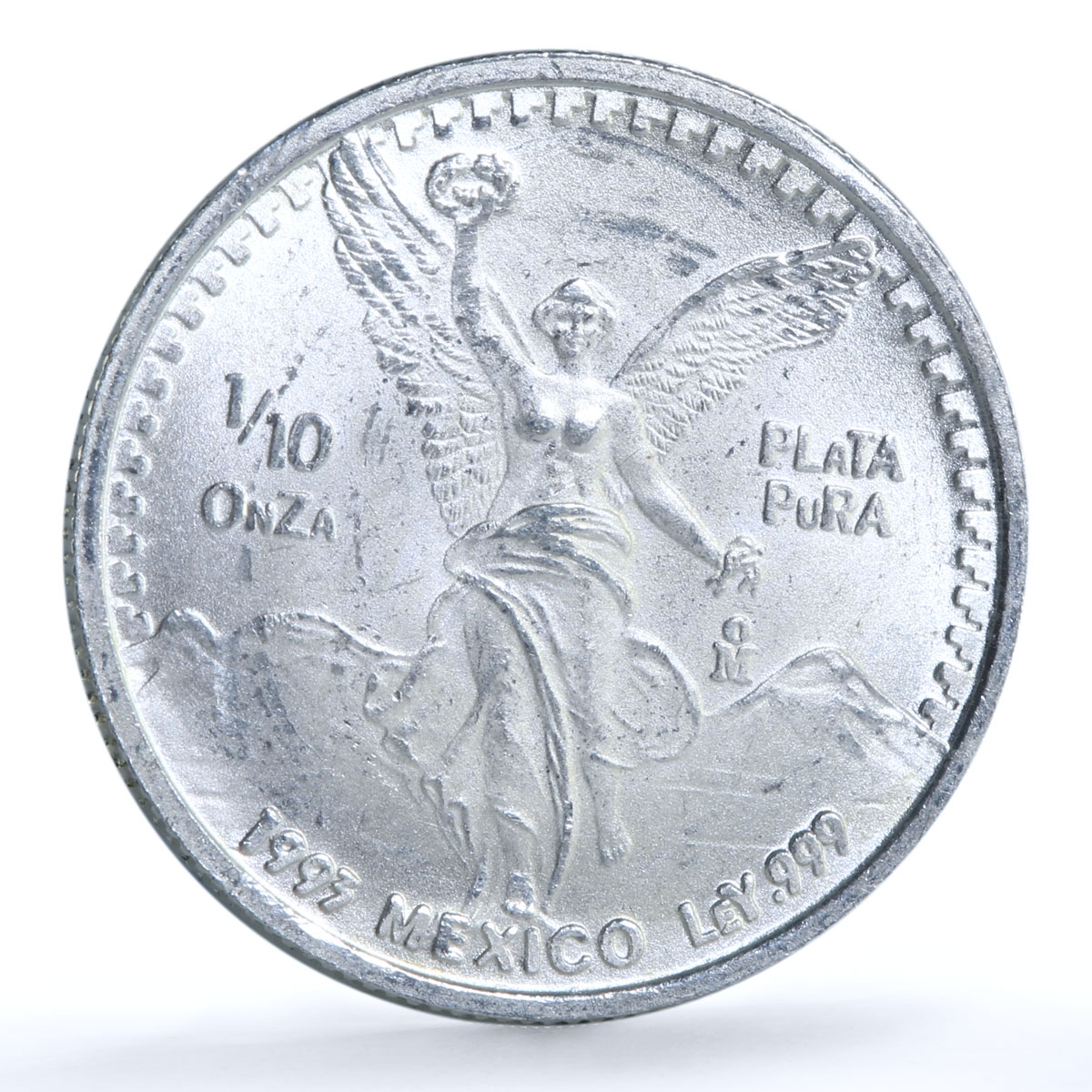 Mexico 1/10 onza Libertad Angel of Independence KM-543 Bullion silver coin 1993