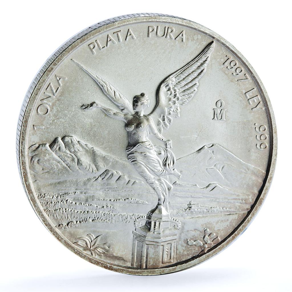 Mexico 1 onza Libertad Angel of Independence KM-613 Bullion silver coin 1997 Mexico 1 onza Libertad Angel of Independence KM-613 Bullion silver coin 1997