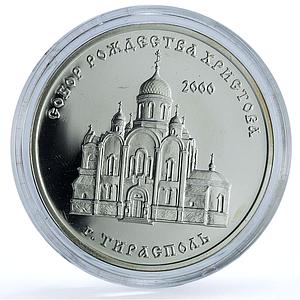 Transnistria 100 roubles Cathedral Christmas Tiraspol KM-14 silver coin 2001