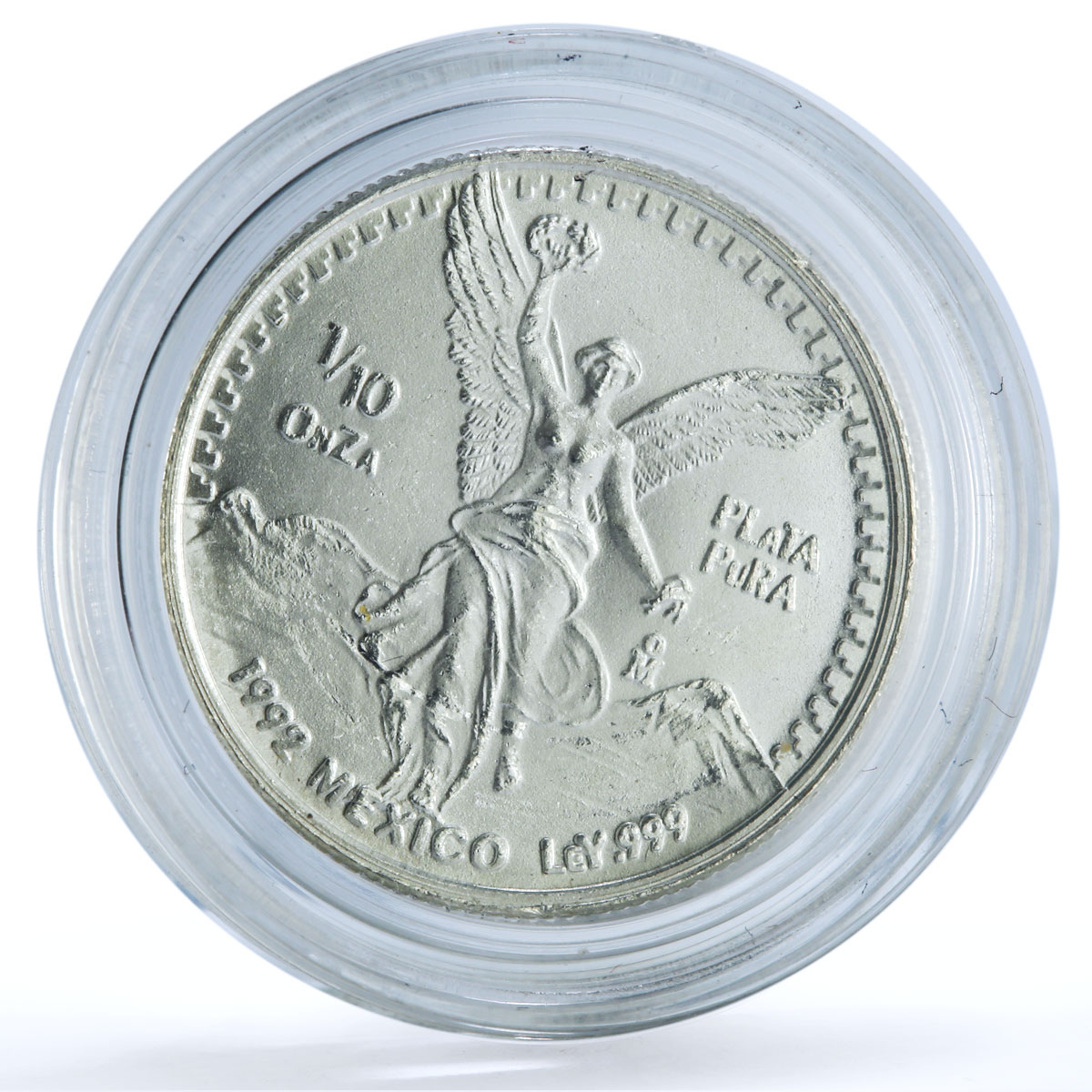 Mexico 1/10 onza Libertad Angel of Independence KM-543 Bullion silver coin 1992