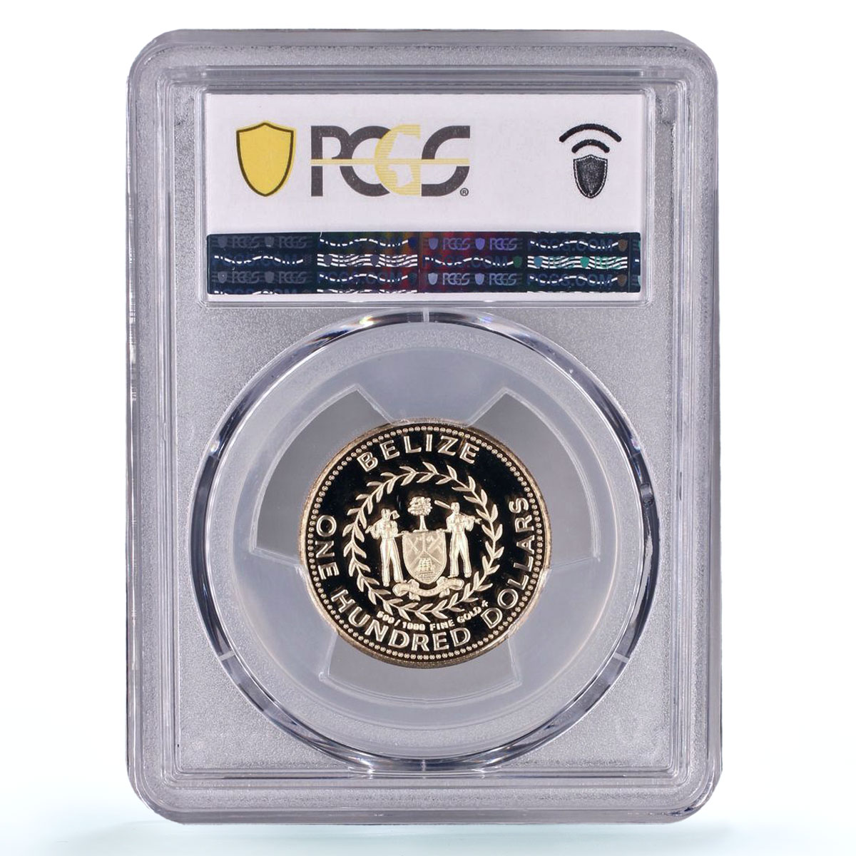 Belize 100 dollars Kinkajou KM-70 Wildlife Fauna PR 70 PCGS gold coin 1982