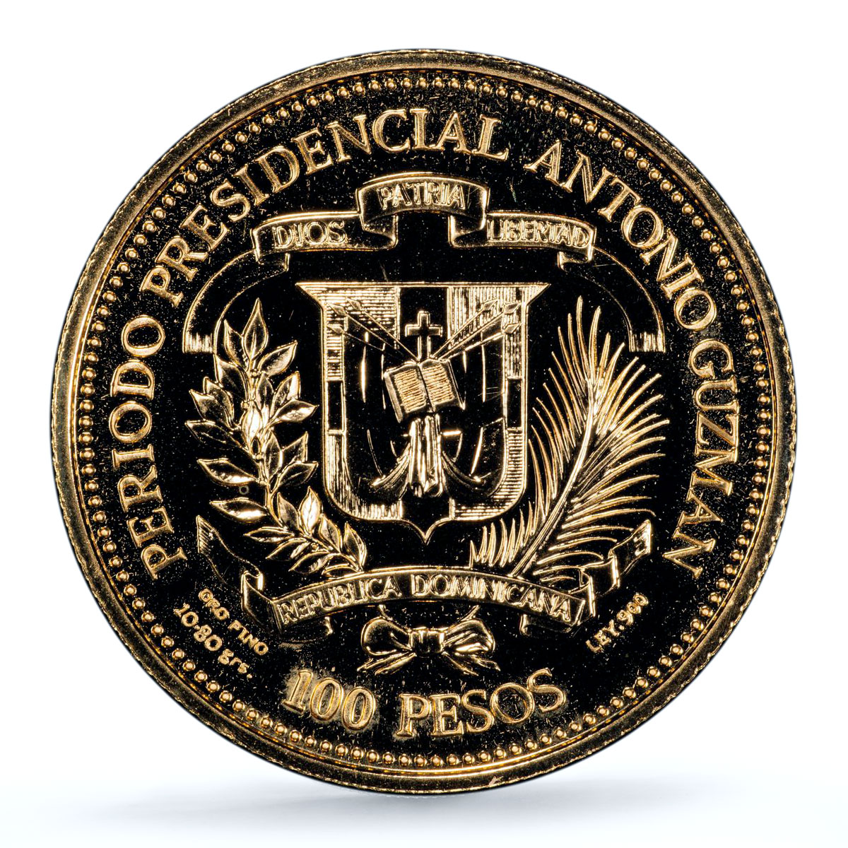 Dominican Republic 100 pesos Pope John Paul II KM-55 MS 70 PCGS gold coin 1979