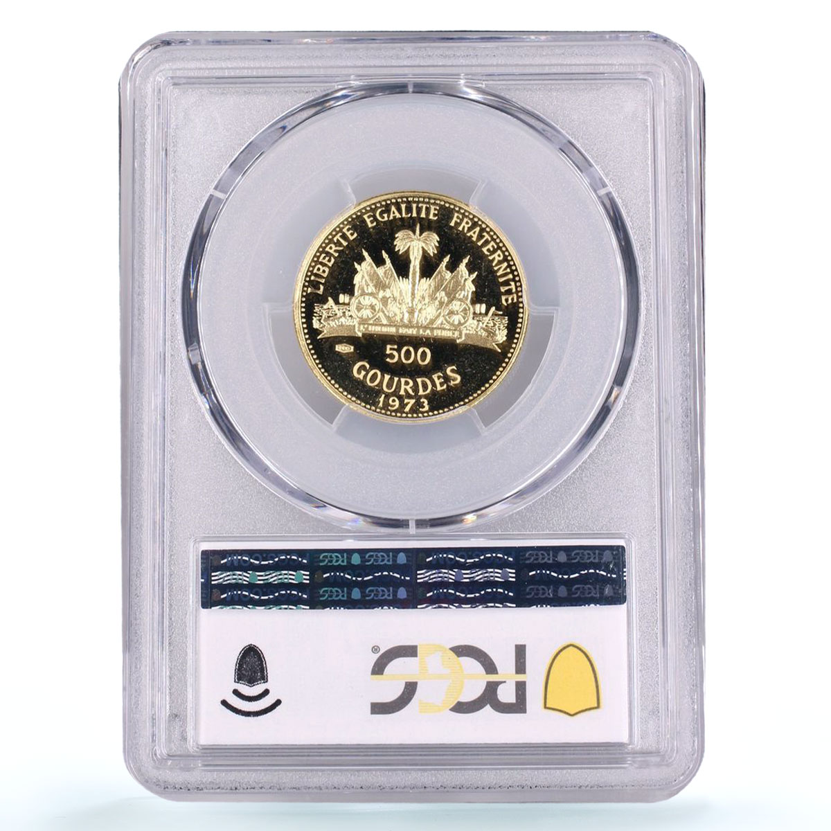 Haiti 500 gourdes Woman with Shell KM-109 PR 65 PCGS gold coin 1973
