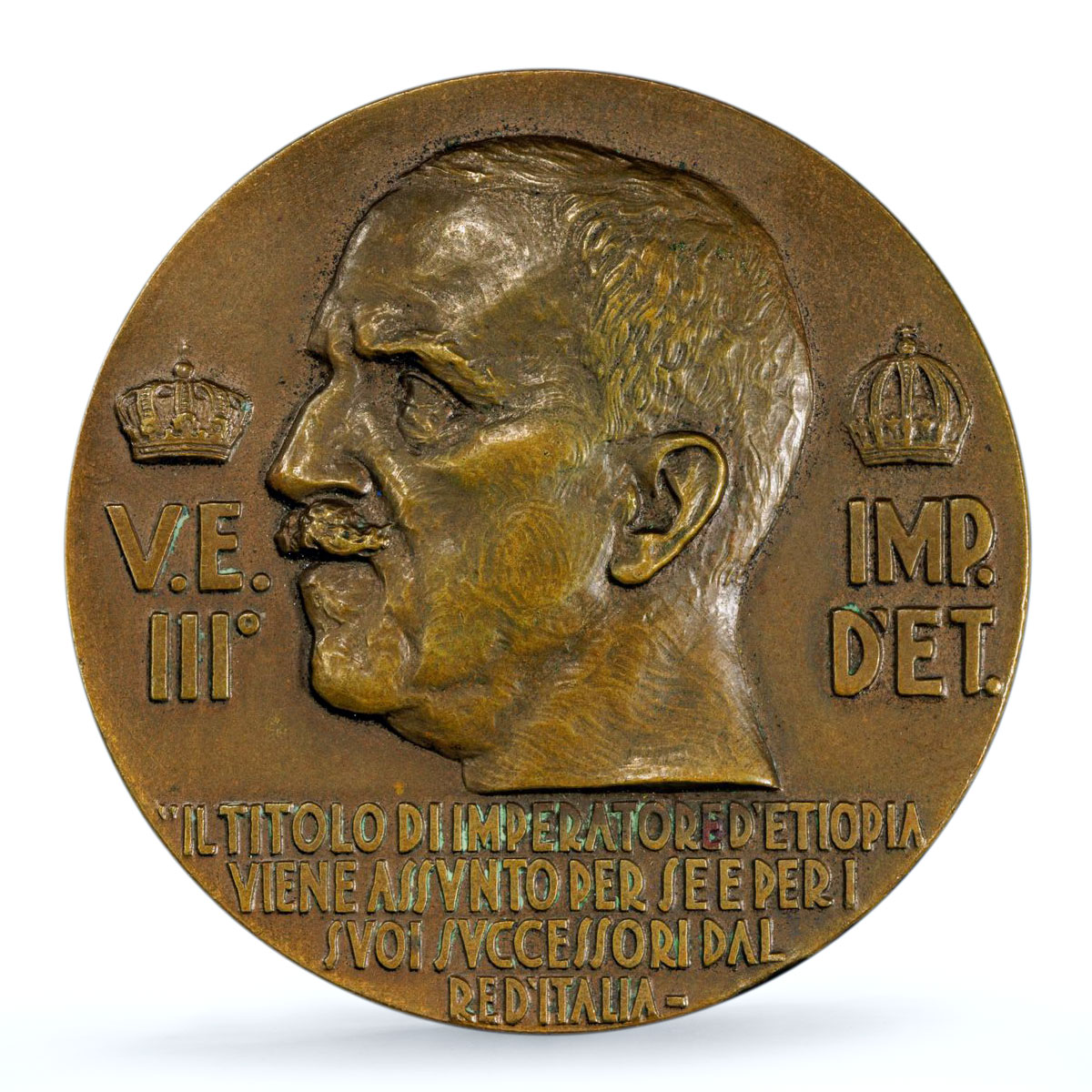 Italy Victor Emmanuel II Fascist Party Mission Japan MS63 PCGS bronze medal 1938