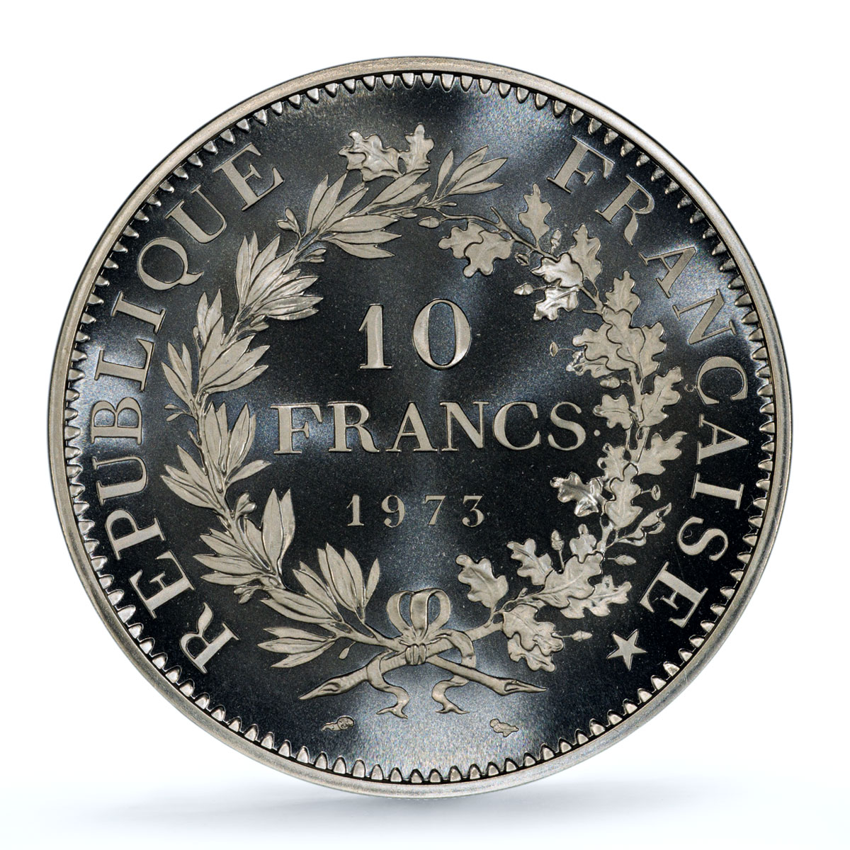 France 10 francs Hercules Piedfort KM-932 P482 SP 69 PCGS silver coin 1973