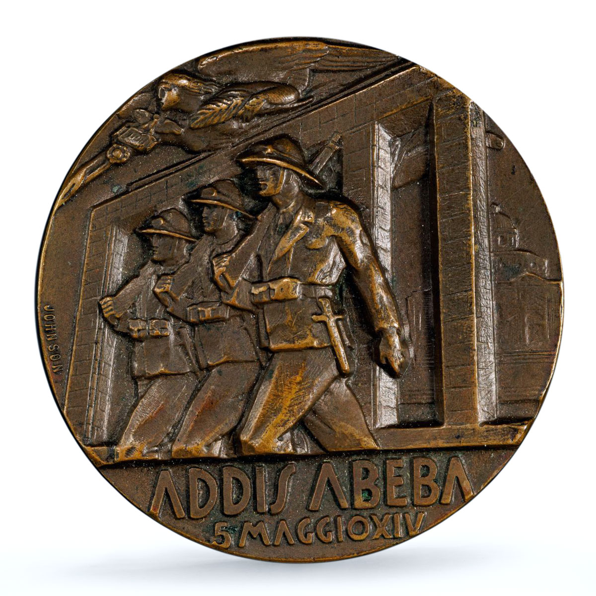 Italy Mussolini Capture Addis Abeba Ababa Ethiopia PCGS bronze medal 1936