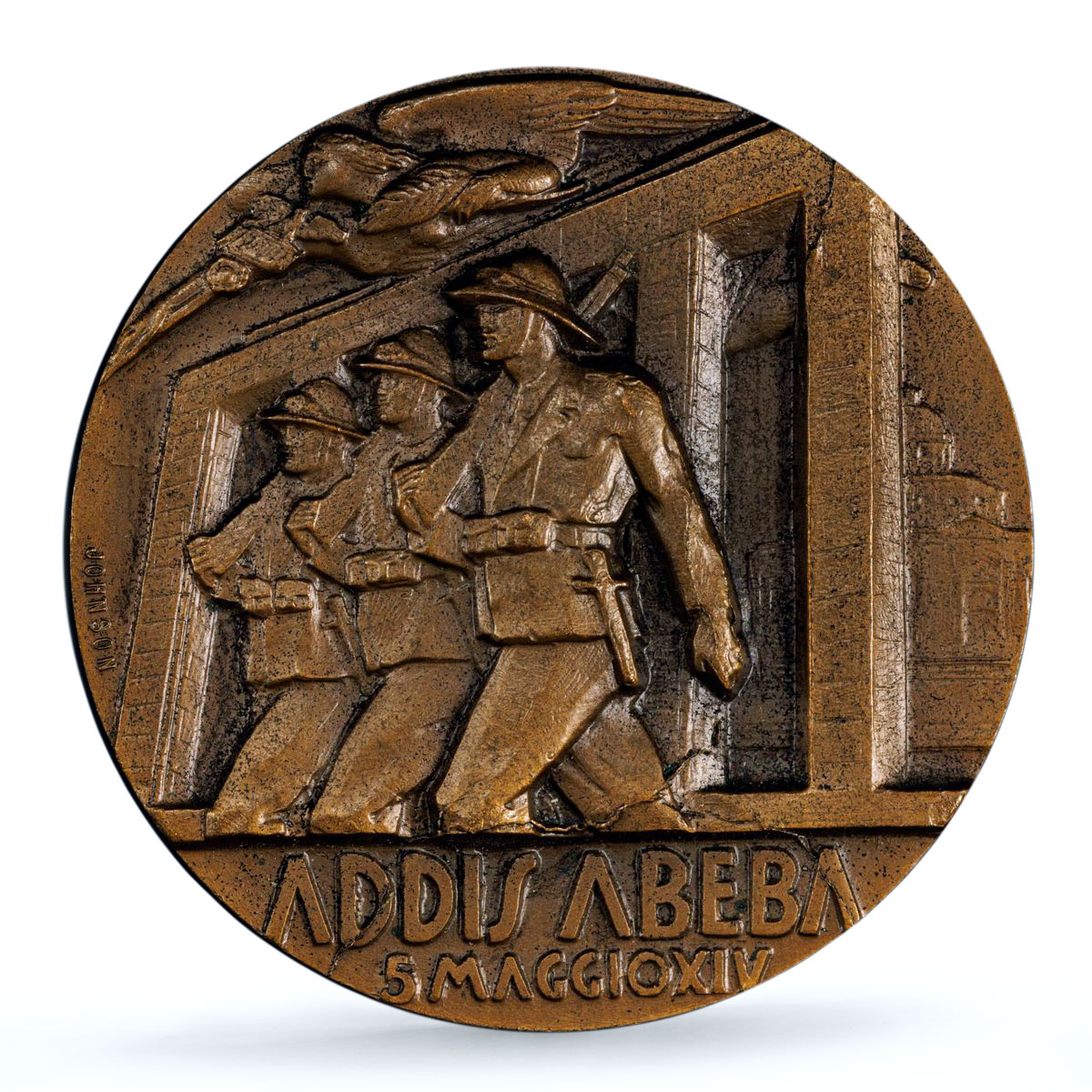 Italy Mussolini Capture Addis Abeba Ababa Ethiopia MS 65 PCGS bronze medal 1936