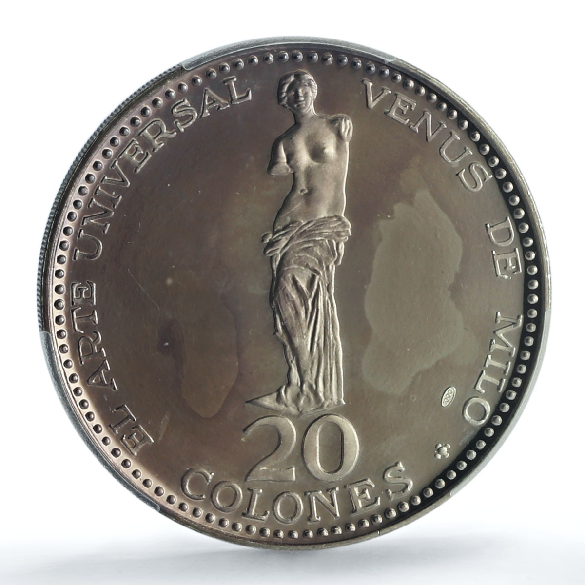 Costa Rica 20 colones Venus de Milo KM-193 Statue Art PR67 PCGS silver coin 1970 Costa Rica 20 colones Venus de Milo KM-193 Statue Art PR67 PCGS silver coin 1970