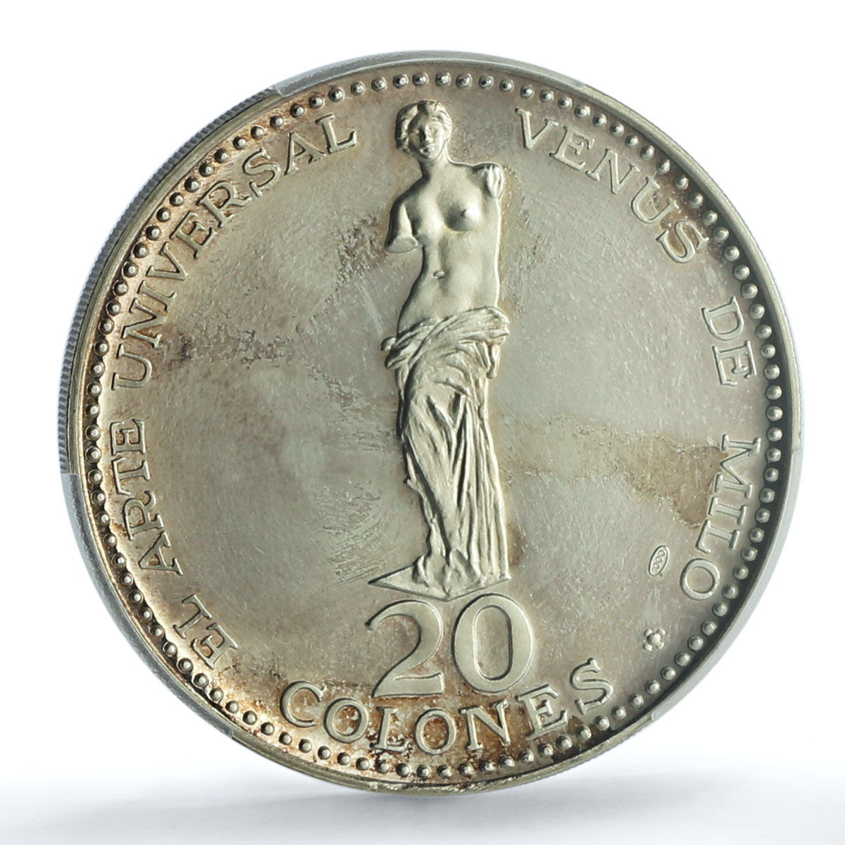Costa Rica 20 colones Venus de Milo KM-193 Statue Art PR62 PCGS silver coin 1970 Costa Rica 20 colones Venus de Milo KM-193 Statue Art PR62 PCGS silver coin 1970