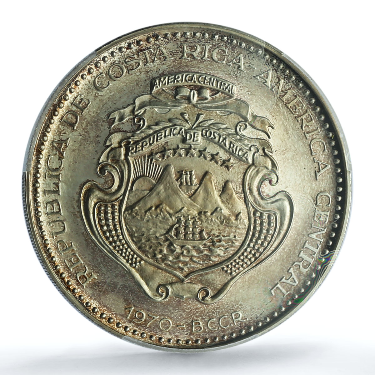 Costa Rica 20 colones Venus de Milo KM-193 Statue Art PR62 PCGS silver coin 1970 Costa Rica 20 colones Venus de Milo KM-193 Statue Art PR62 PCGS silver coin 1970