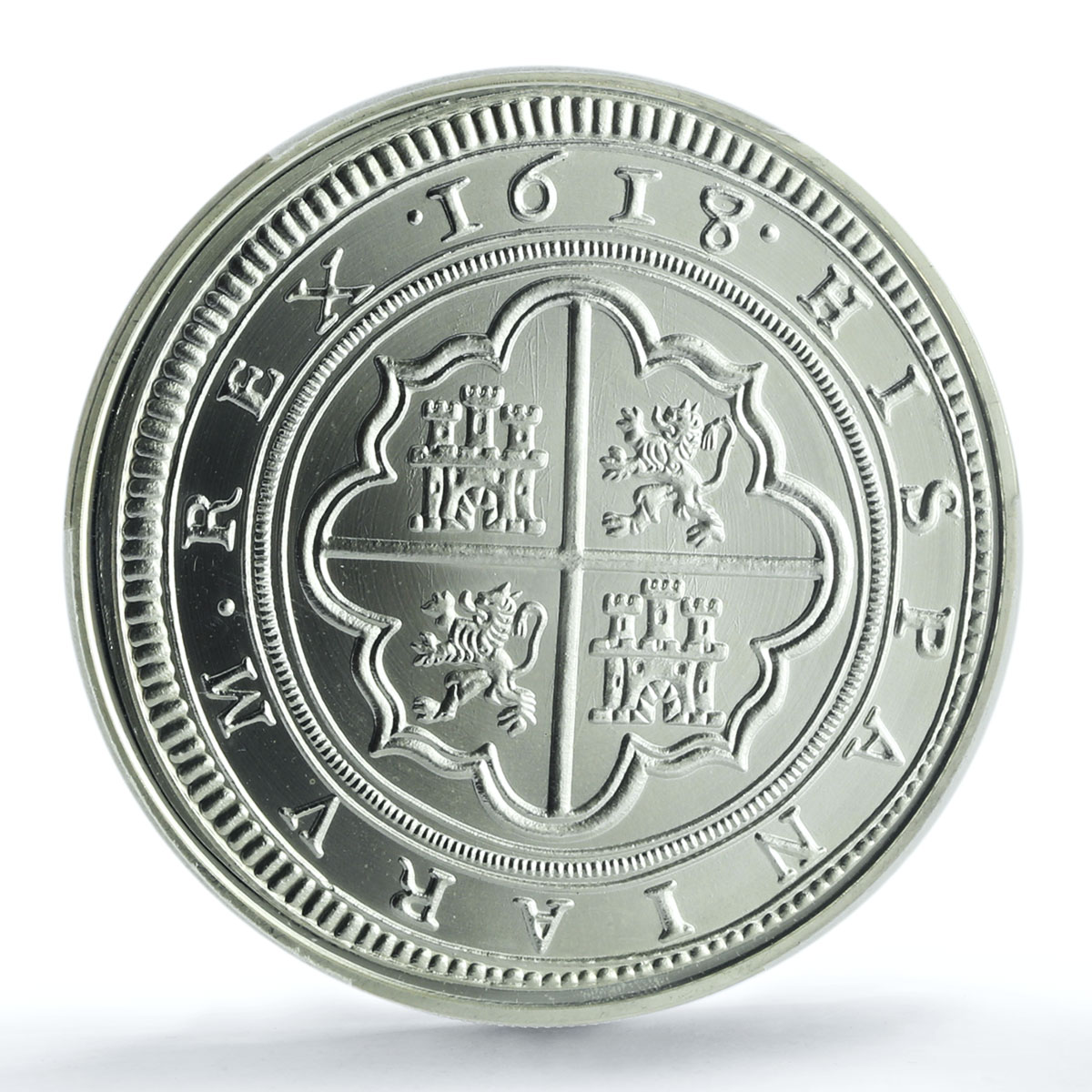 Spain 50 reales 1618 A Restrike Segovia Calico-1002 SP 67 PCGS silver coin ND