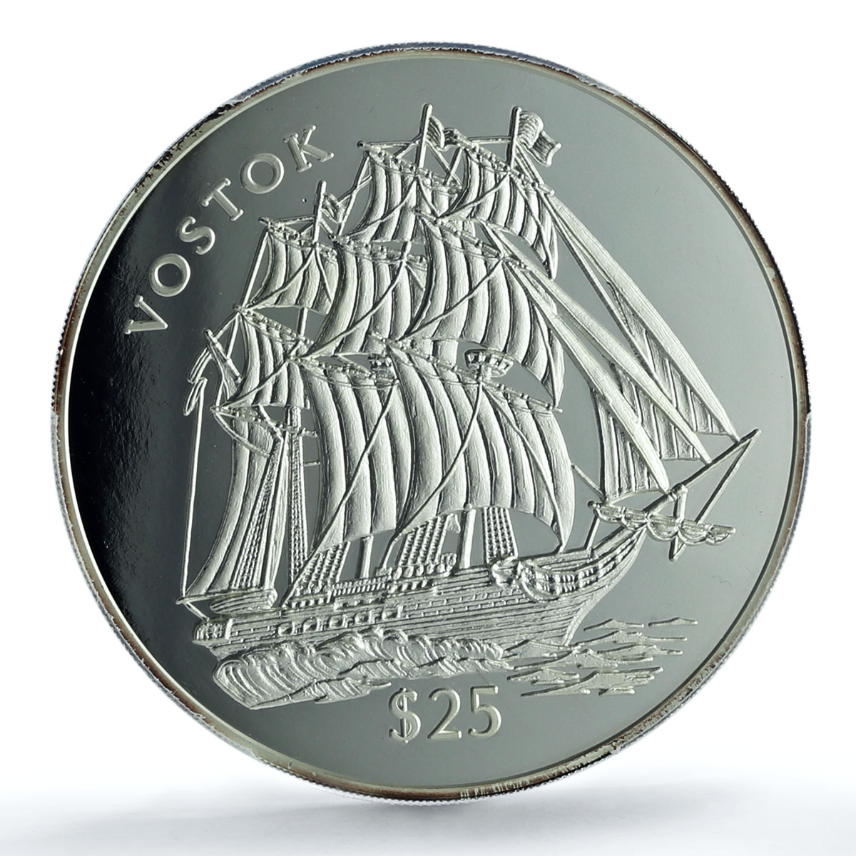 Fiji 25 dollars Vostok Ship Clipper PR 69 PCGS silver coin 1999 Fiji 25 dollars Vostok Ship Clipper PR 69 PCGS silver coin 1999