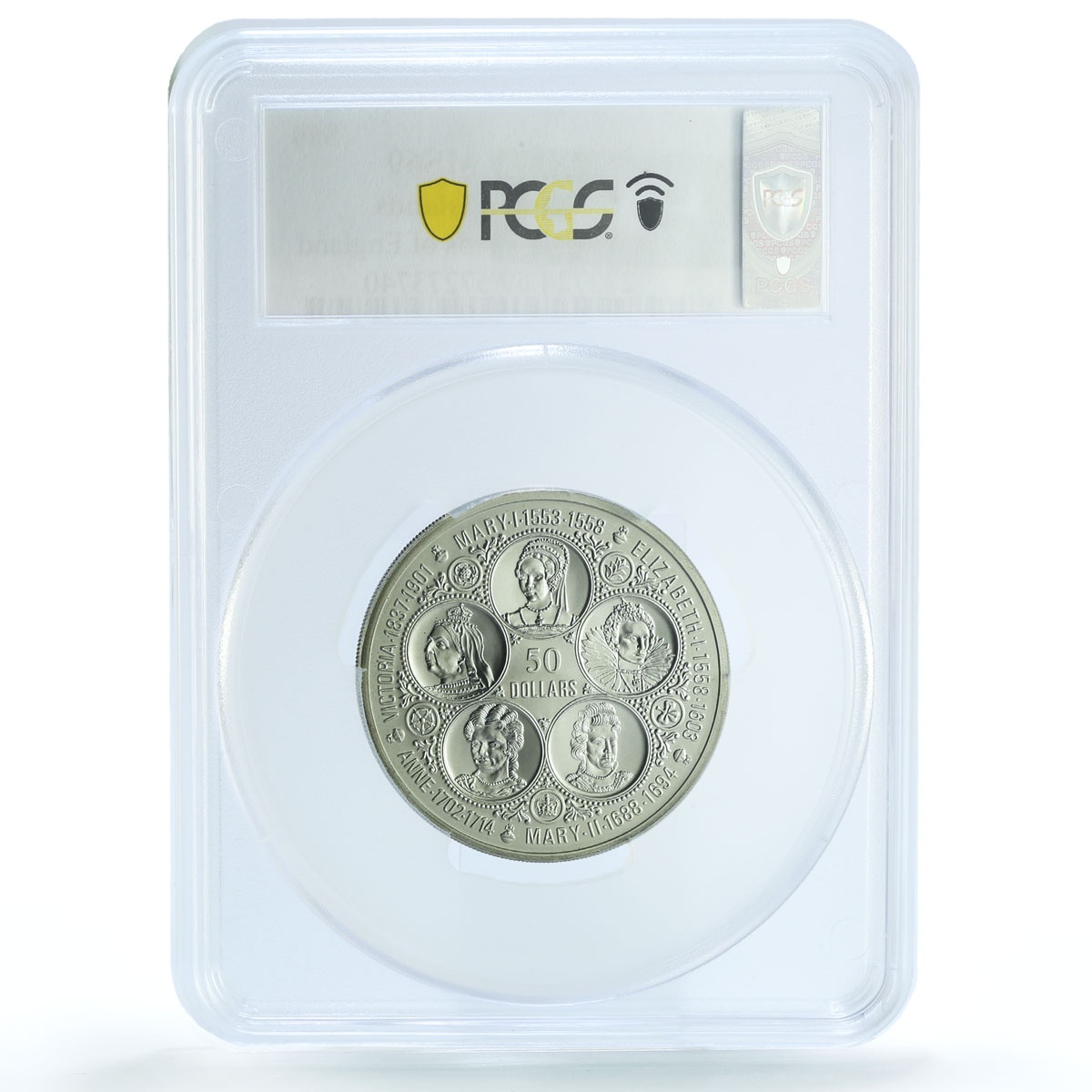 Cayman Islands 50 dollars Queens of England KM-12 MS 69 PCGS silver coin 1976 Cayman Islands 50 dollars Queens of England KM-12 MS 69 PCGS silver coin 1976