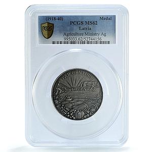 Latvia Agriculture Ministry Bartels-1329 Horse MS 62 PCGS silver medal 1930