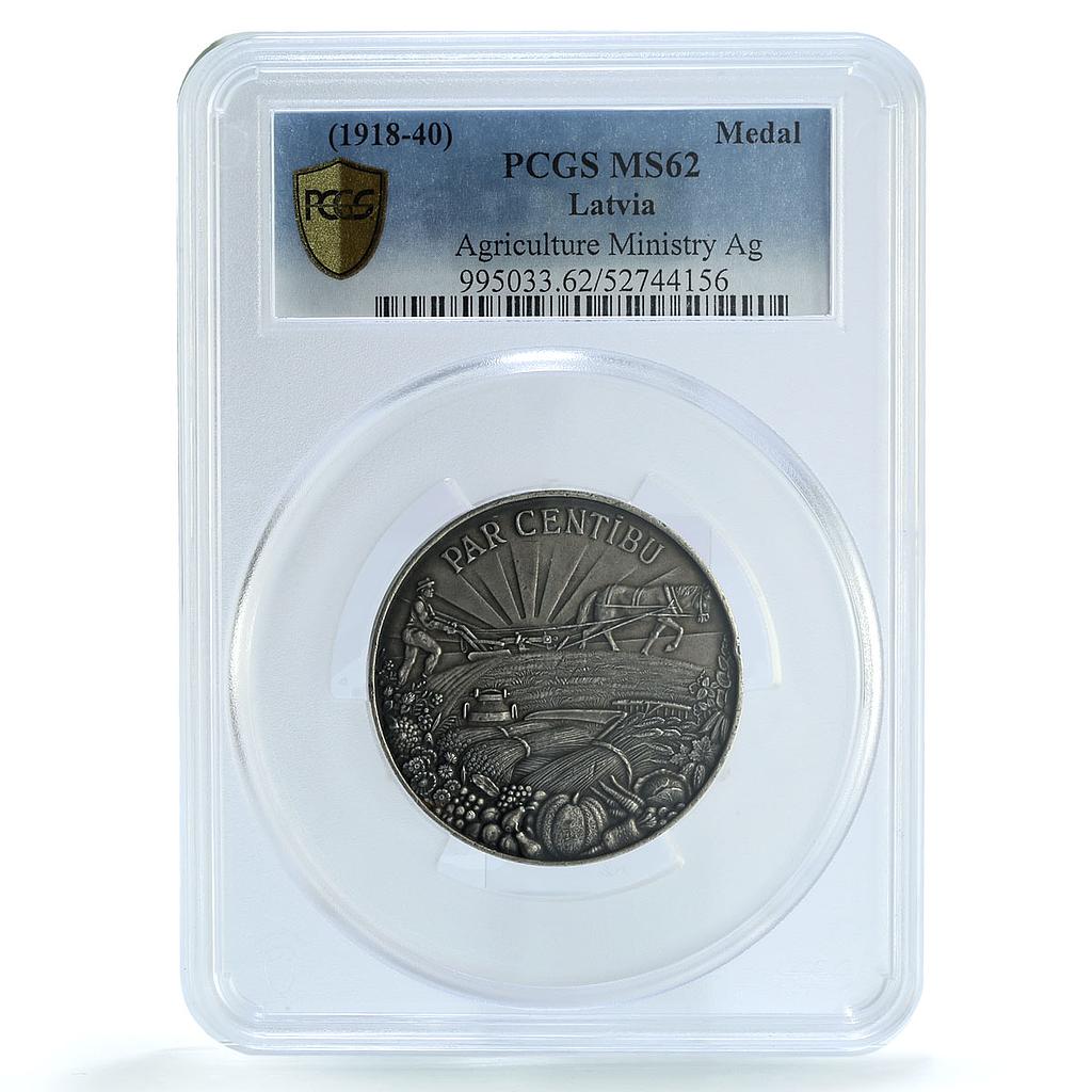 Latvia Agriculture Ministry Bartels-1329 Horse MS 62 PCGS silver medal 1930 Latvia Agriculture Ministry Bartels-1329 Horse MS 62 PCGS silver medal 1930
