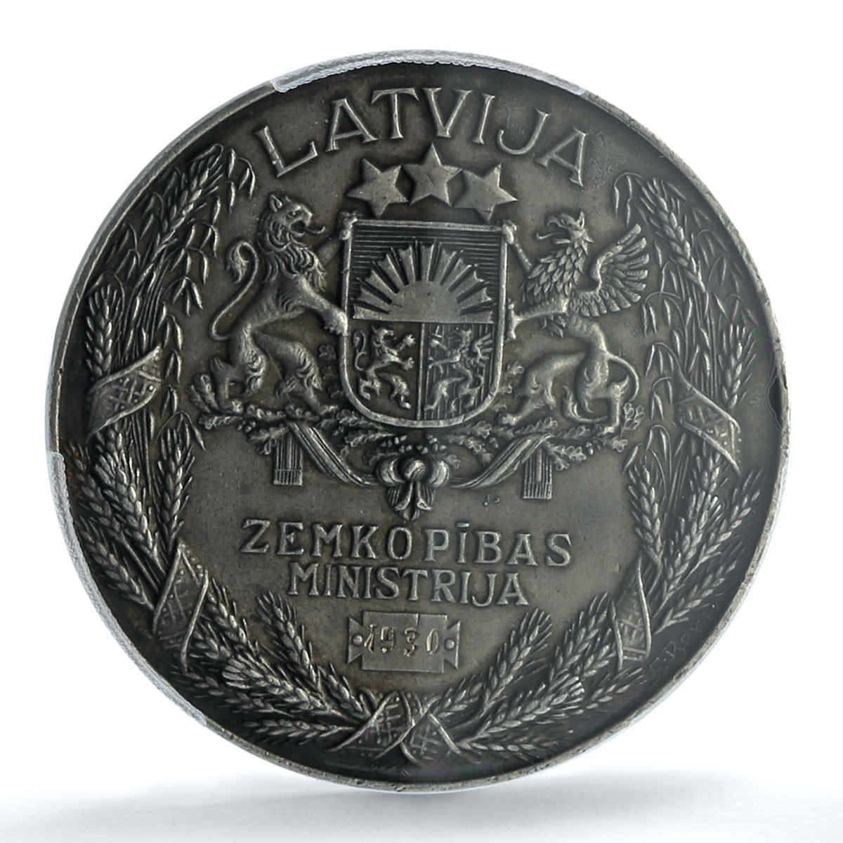 Latvia Agriculture Ministry Bartels-1329 Horse MS 62 PCGS silver medal 1930 Latvia Agriculture Ministry Bartels-1329 Horse MS 62 PCGS silver medal 1930