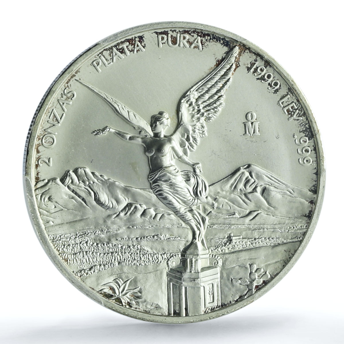 Mexico 2 onzas Libertad Angel of Independence KM-614 MS 66 PCGS silver coin 1999 Mexico 2 onzas Libertad Angel of Independence KM-614 MS 66 PCGS silver coin 1999