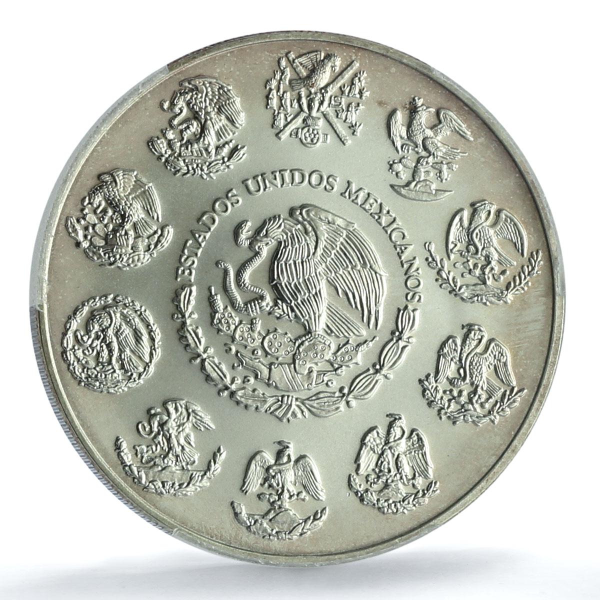 Mexico 2 onzas Libertad Angel of Independence KM-614 MS 69 PCGS silver coin 1997