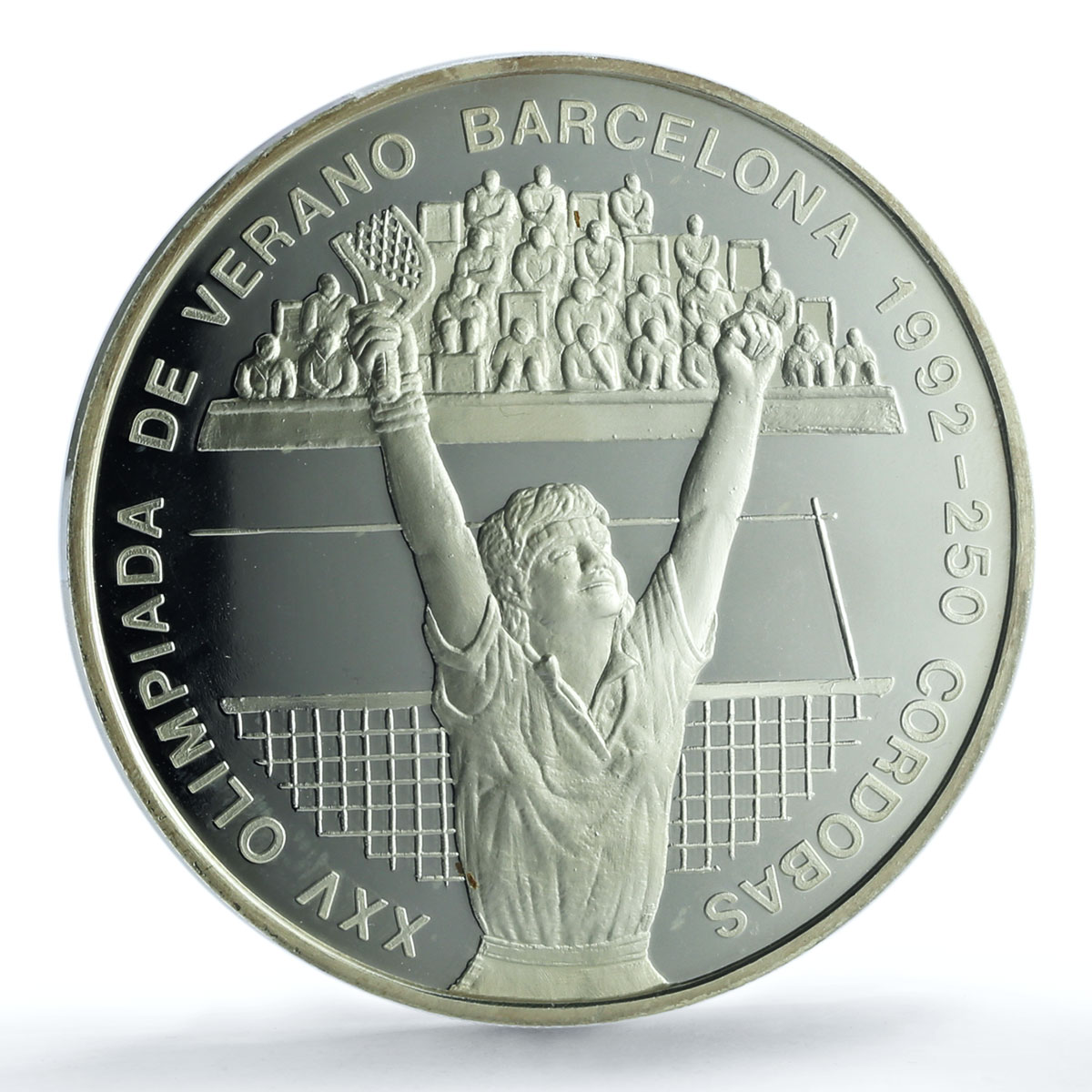Nicaragua 250 cordobas Tennis Olympics Barcelona PR 67 PCGS silver coin 1992 Nicaragua 250 cordobas Tennis Olympics Barcelona PR 67 PCGS silver coin 1992