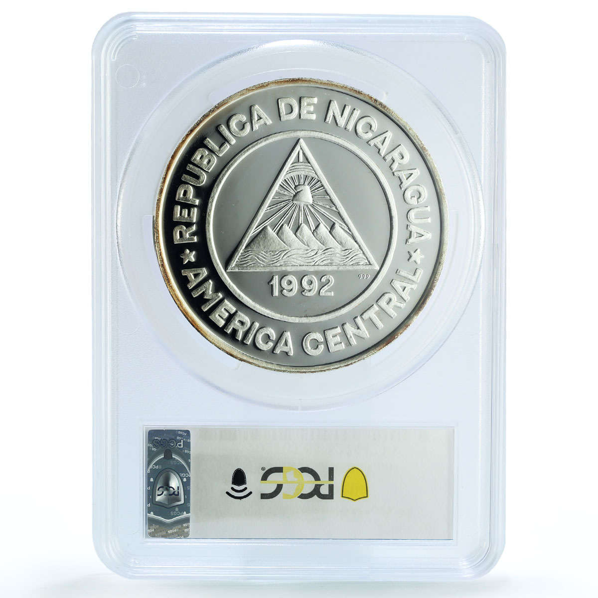 Nicaragua 250 cordobas Royal Visit Olympics KM-79 PR 68 PCGS silver coin 1992
