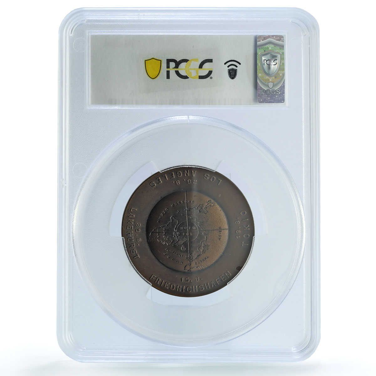 Germany Weimar Zeppelin World Flight Kaiser-500 MS 65 PCGS copper medal 1929 Germany Weimar Zeppelin World Flight Kaiser-500 MS 65 PCGS copper medal 1929