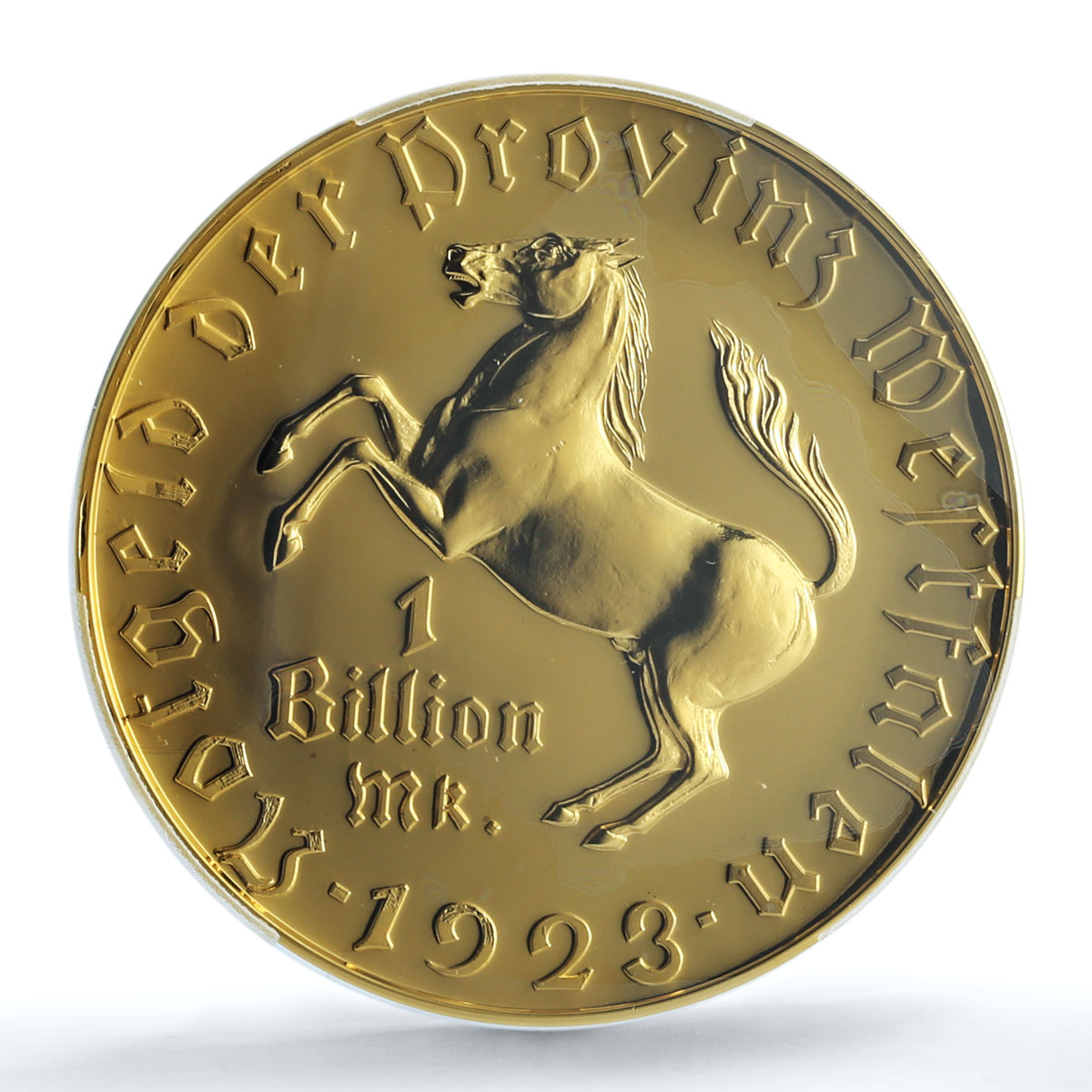 Westphalia 1 billion Mark 1923 Restrike Funck-645.15B PR67 PCGS silver coin 2001 Westphalia 1 billion Mark 1923 Restrike Funck-645.15B PR67 PCGS silver coin 2001