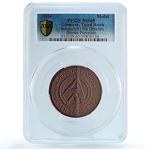 Germany Third Reich Hitler Nazi March Dresden Scheuch-1370a MS65 PCGS medal 1934
