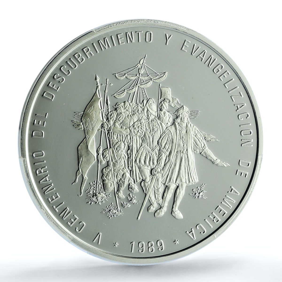 Dominican Republic 100 pesos Columbus KM-75 PR 69 PCGS 5 oz silver coin 1989 Dominican Republic 100 pesos Columbus KM-75 PR 69 PCGS 5 oz silver coin 1989