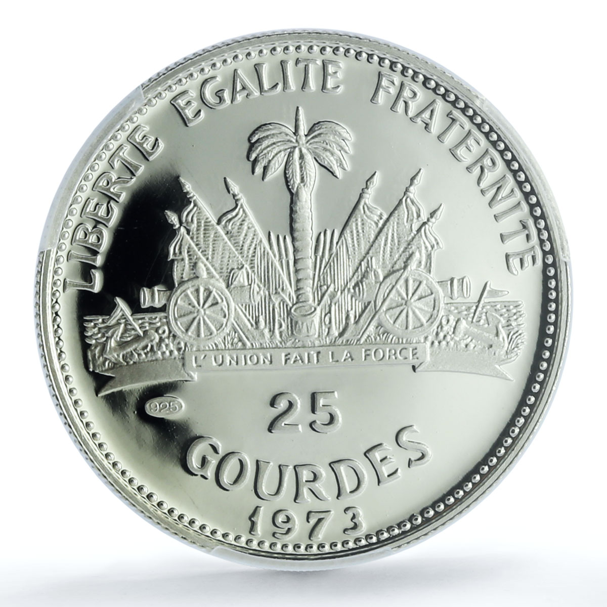 Haiti 25 gourdes Christopher Columbus KM-102 PR 69 PCGS silver coin 1973