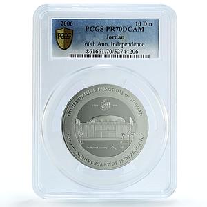 Jordan 10 dinars Independence Abdullah I KM-84 PR 70 PCGS silver coin 2006