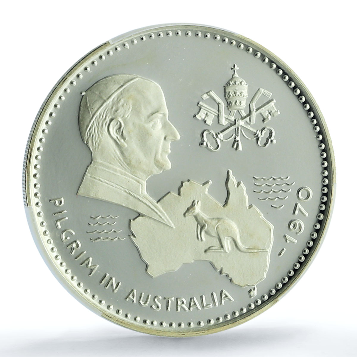 Fujairah 10 riyals Pope Paul VI Australia Visit KM-21 PR67 PCGS silver coin 1970