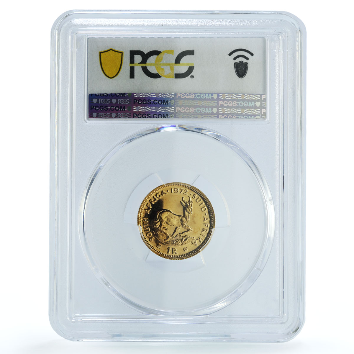 South Africa 1 rand Riebeeck Springbok KM-63 PR 67 PCGS Bullion gold coin 1972