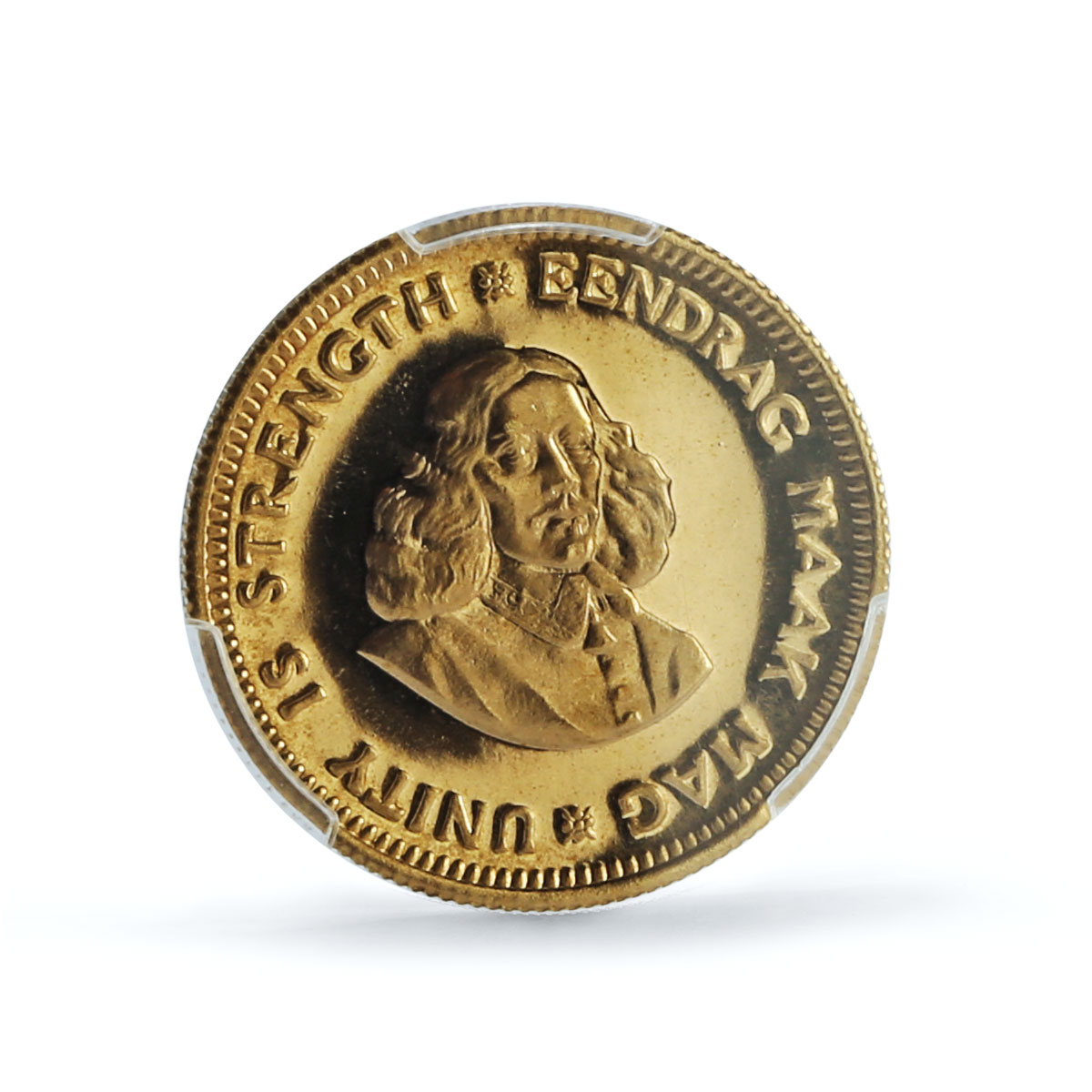 South Africa 1 rand Riebeeck Springbok KM-63 PR 67 PCGS Bullion gold coin 1972