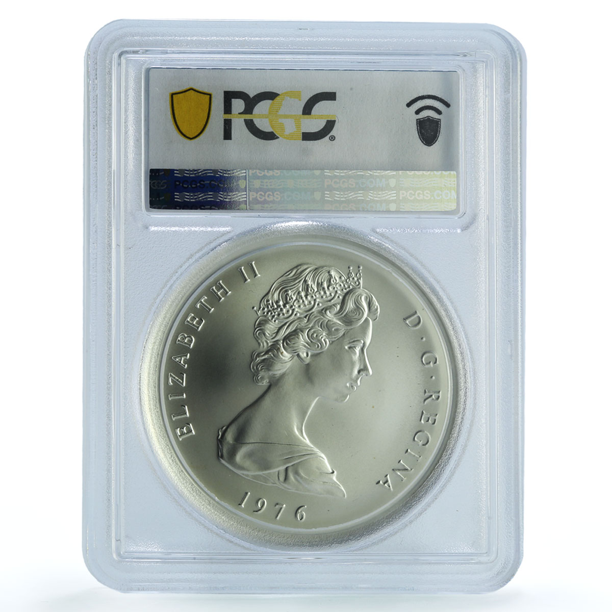 Turks and Caicos 20 crowns U.S. Bicentennial KM-13 MS 69 PCGS silver coin 1976 Turks and Caicos 20 crowns U.S. Bicentennial KM-13 MS 69 PCGS silver coin 1976