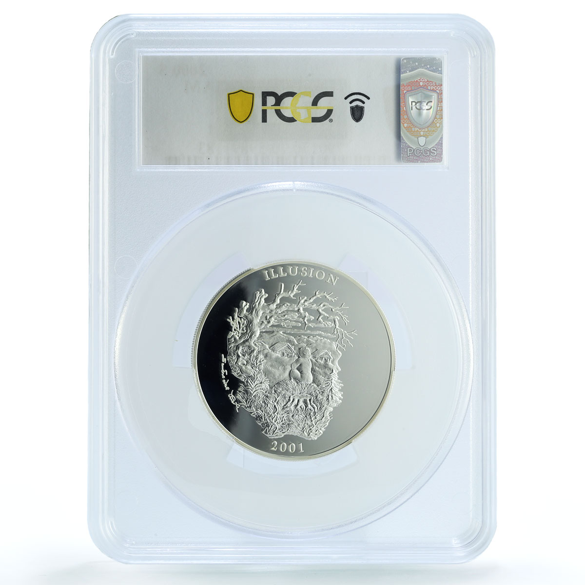 Uganda 2000 shillings Illusion Mountain Spirit KM-75 PR 70 PCGS silver coin 2001 Uganda 2000 shillings Illusion Mountain Spirit KM-75 PR 70 PCGS silver coin 2001