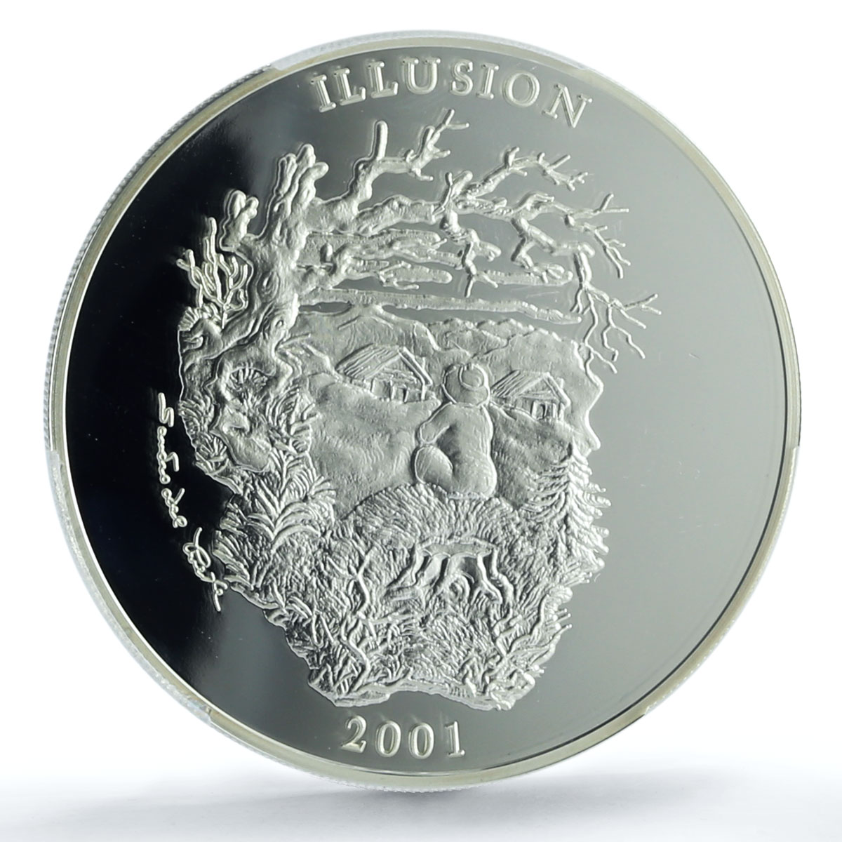 Uganda 2000 shillings Illusion Mountain Spirit KM-75 PR 70 PCGS silver coin 2001 Uganda 2000 shillings Illusion Mountain Spirit KM-75 PR 70 PCGS silver coin 2001