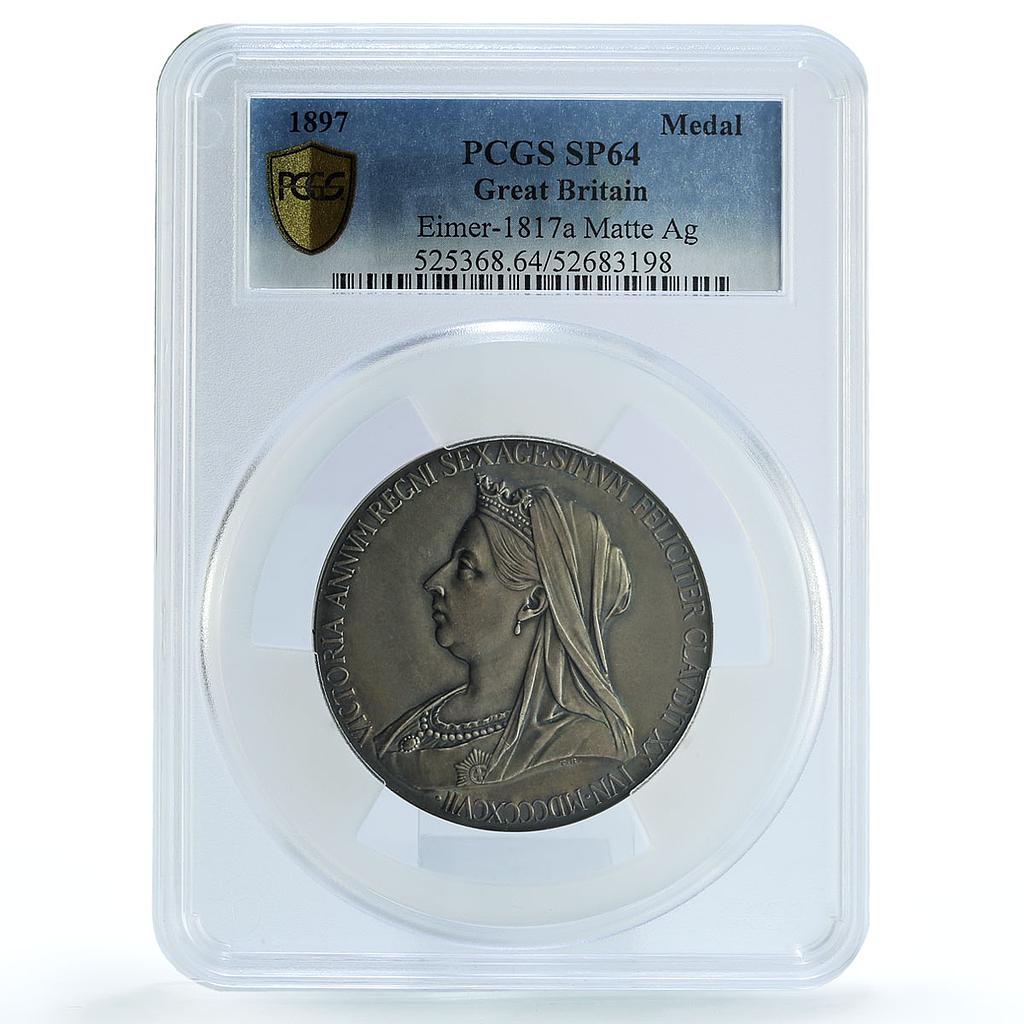 Great Britain Queen Victoria Jubilee Eimer-1817a SP 64 PCGS silver medal 1897 Great Britain Queen Victoria Jubilee Eimer-1817a SP 64 PCGS silver medal 1897