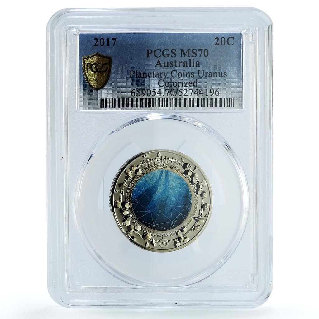 Australia 20 cents Uranus KM-2797 Planetary Space MS 70 PCGS CuNi coin 2017 Australia 20 cents Uranus KM-2797 Planetary Space MS 70 PCGS CuNi coin 2017