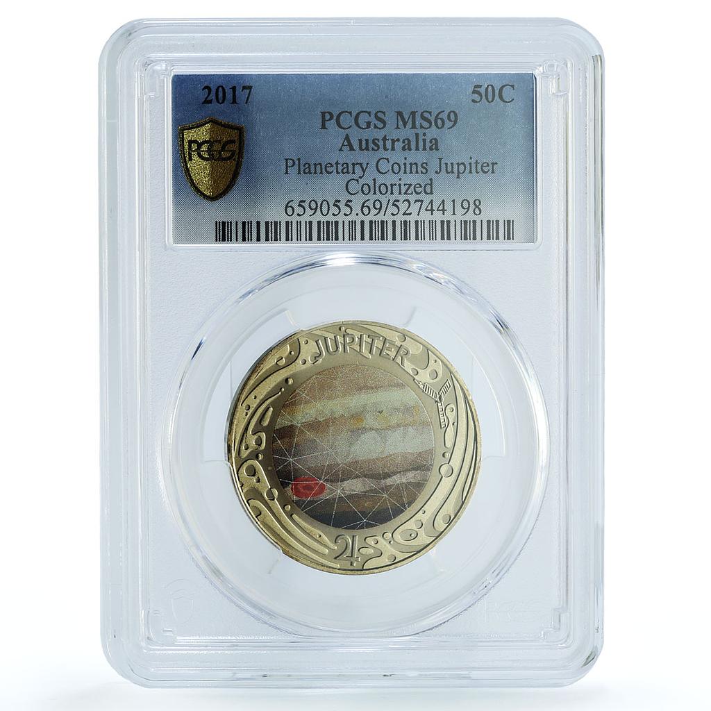 Australia 50 cents Jupiter KM-2798 Planetary Space MS 69 PCGS CuNi coin 2017 Australia 50 cents Jupiter KM-2798 Planetary Space MS 69 PCGS CuNi coin 2017