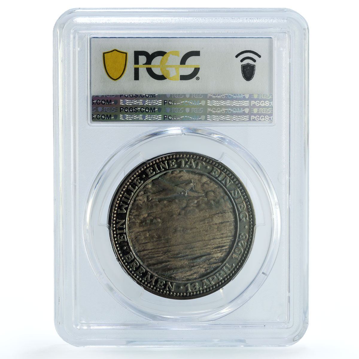 Germany Transatlantic Flight Bremen Kaiser-927 Plane SP 65 PCGS Ag medal 1928 Germany Transatlantic Flight Bremen Kaiser-927 Plane SP 65 PCGS Ag medal 1928