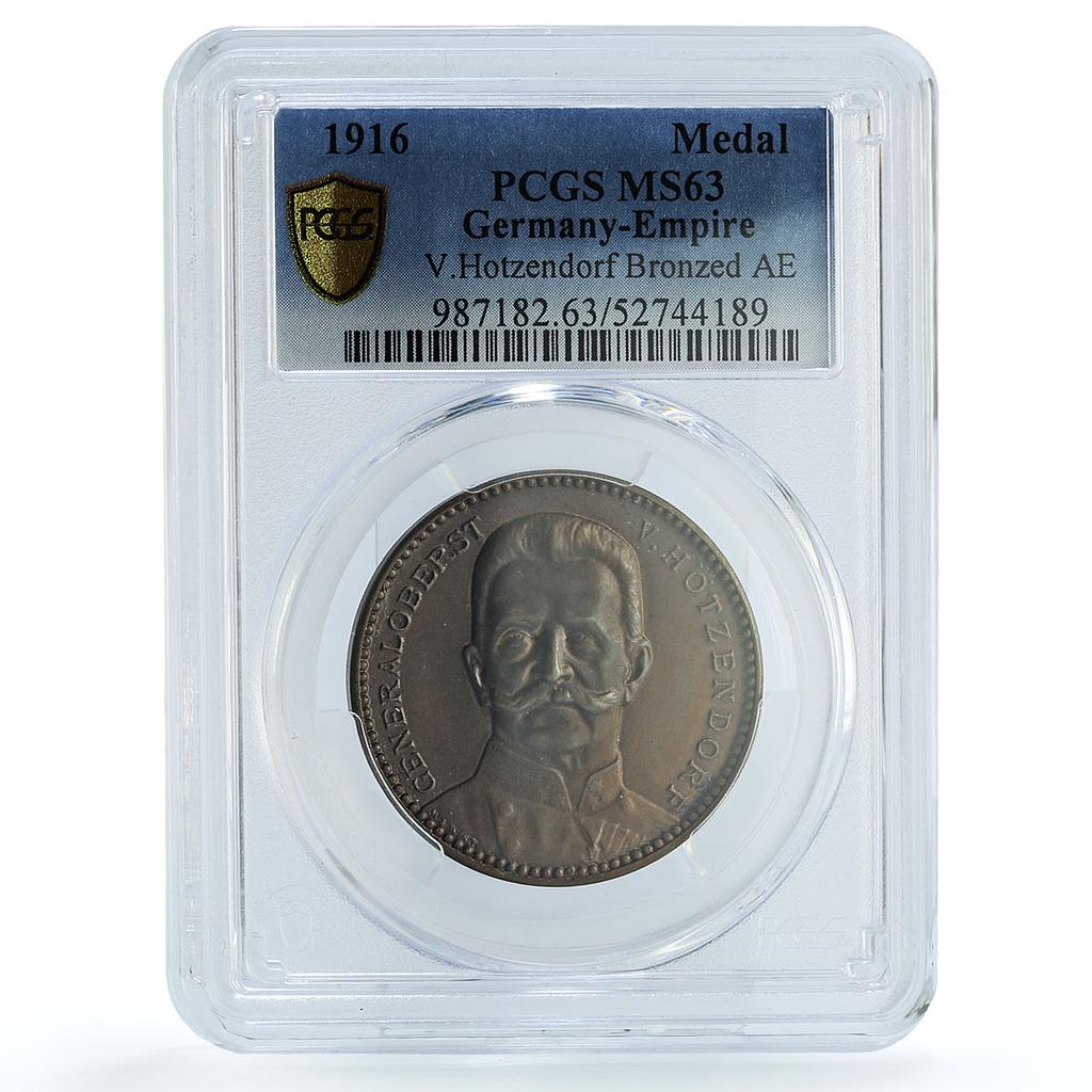 Germany Weimar Hotzendorf Zetzmann-4031 WWI Sword MS 63 PCGS bronze medal 1916 Germany Weimar Hotzendorf Zetzmann-4031 WWI Sword MS 63 PCGS bronze medal 1916