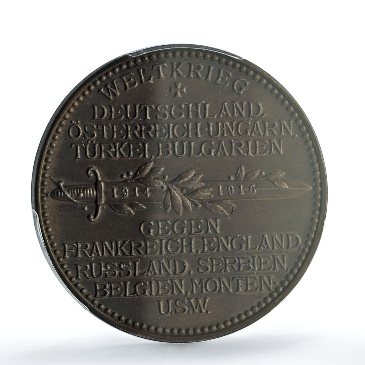 Germany Weimar Hotzendorf Zetzmann-4031 WWI Sword MS 63 PCGS bronze medal 1916 Germany Weimar Hotzendorf Zetzmann-4031 WWI Sword MS 63 PCGS bronze medal 1916