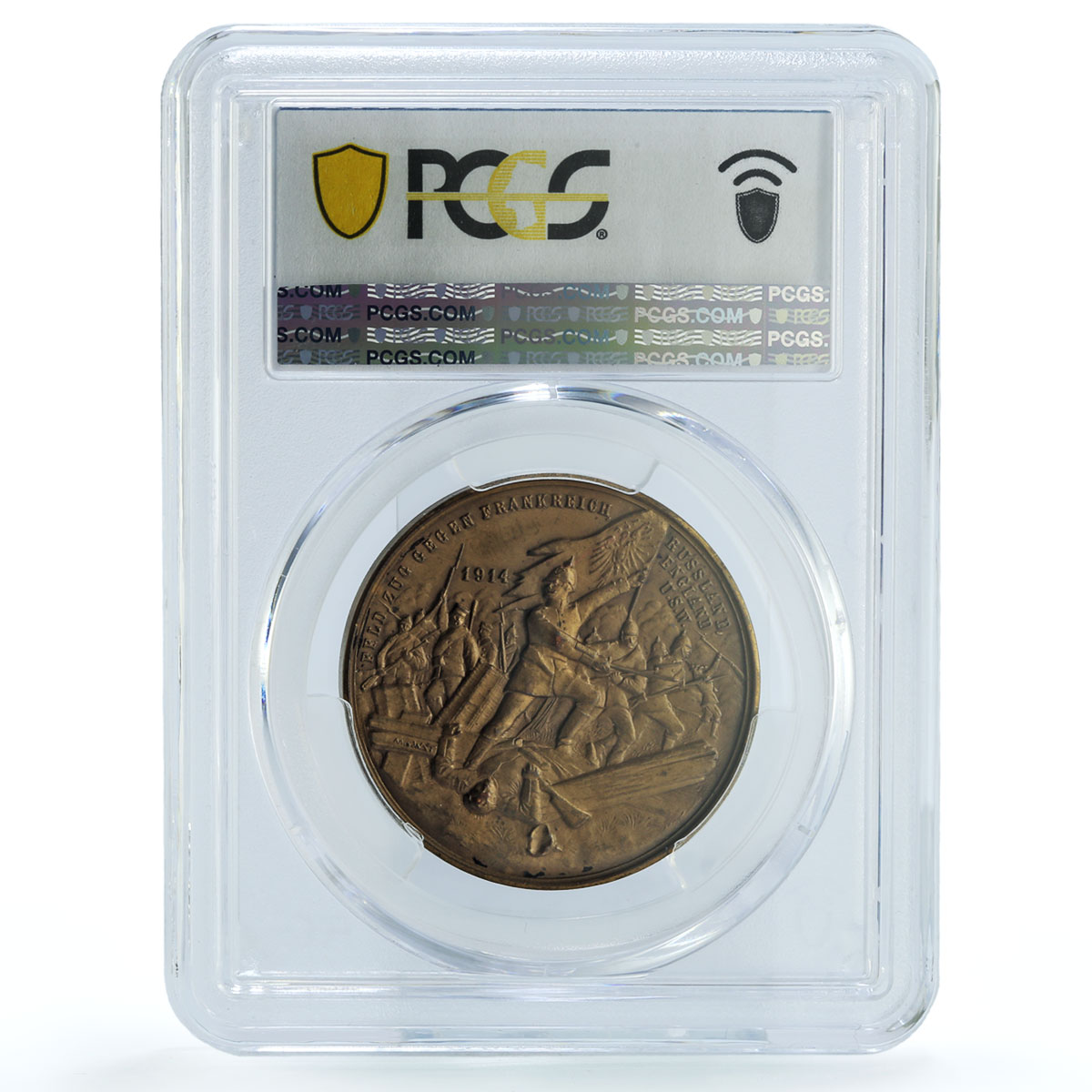 Germany Wilhelm II Campaign France Russia Zetzmann-2075 SP 63 PCGS AE medal 1914 Germany Wilhelm II Campaign France Russia Zetzmann-2075 SP 63 PCGS AE medal 1914